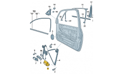 Moteur De Leve Glace Droite 2 Poles